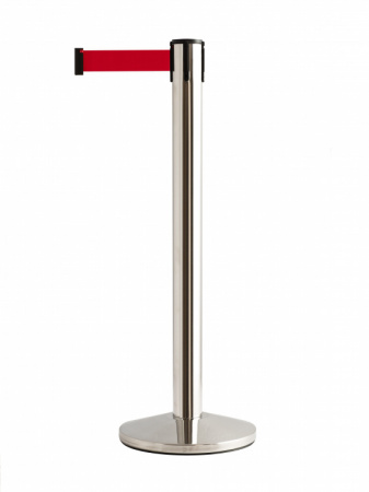 Столбик с вытяжной лентой серебряный высотой 100 см. STANDART-B
